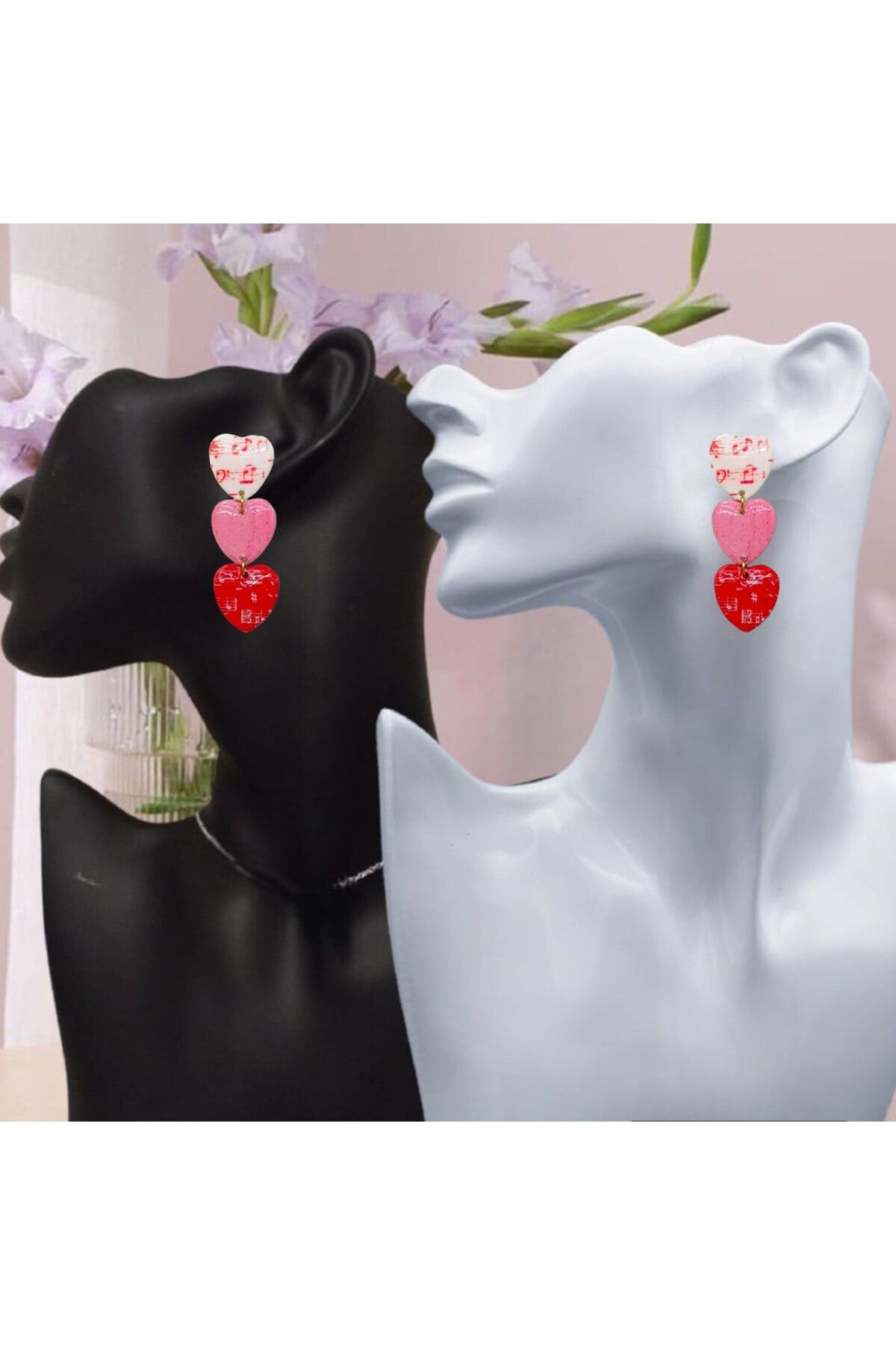 Aşka Davet Polimer Kil & Epoksi Tasarım Küpe