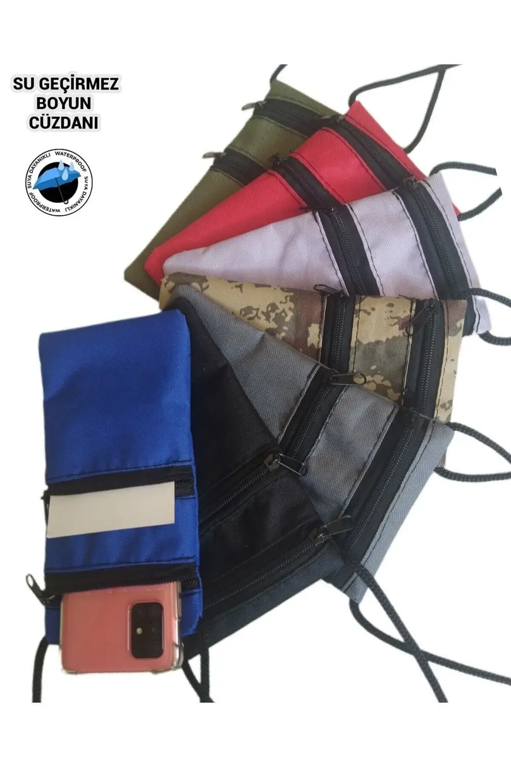 Asker Umre Hac Su Geçirmez Telefon Ve Para Boyun Cüzdanı Günlük K