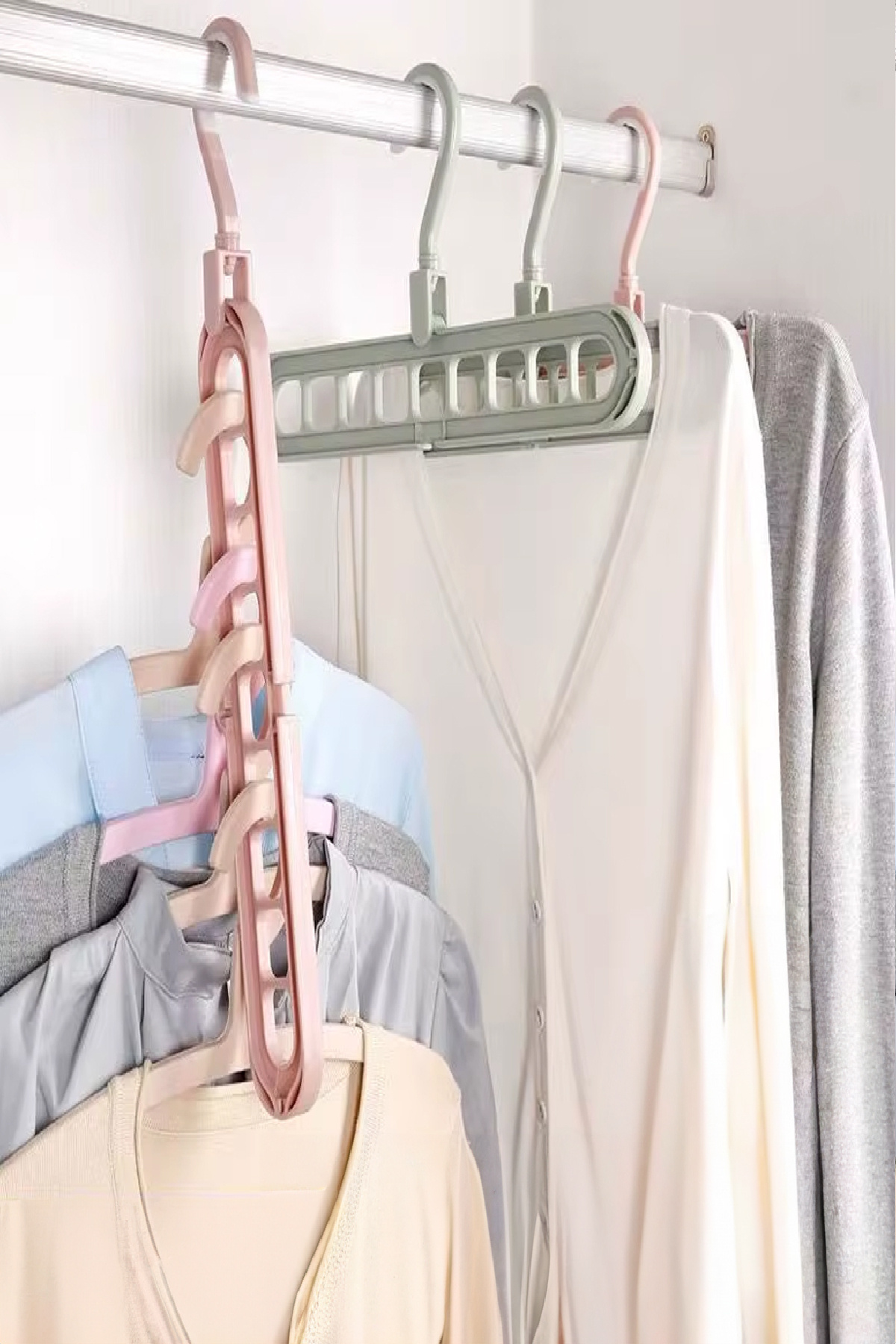 Askı Çoğaltıcı 9 Gözlü Katlanabilir Elbise Askısı Düzenleyici Yat