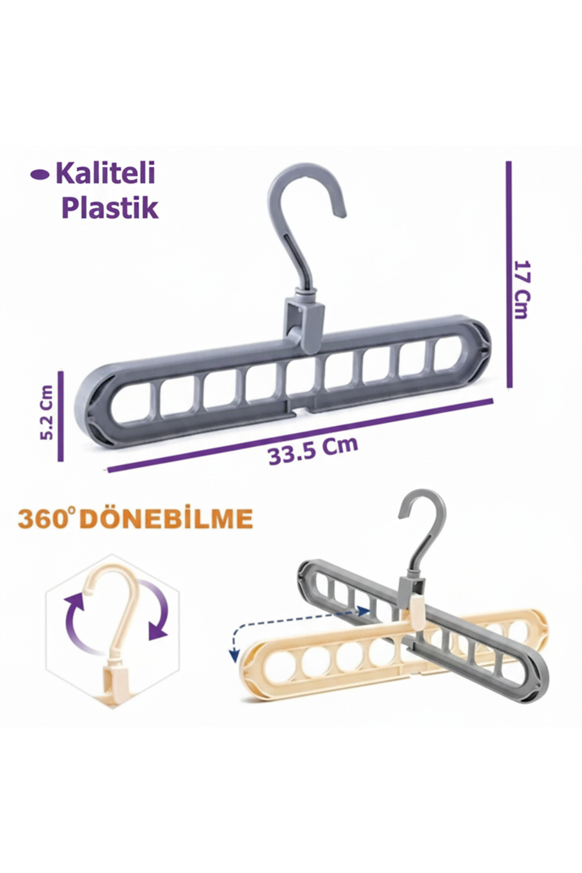 Askı Çoğaltıcı 9 Gözlü Katlanabilir Elbise Askısı Düzenleyici Yat