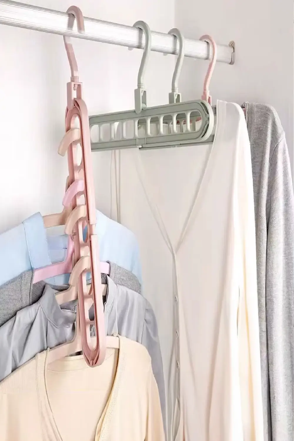 Askı Çoğaltıcı 9 Gözlü Katlanabilir Elbise Askısı Düzenleyici Yat