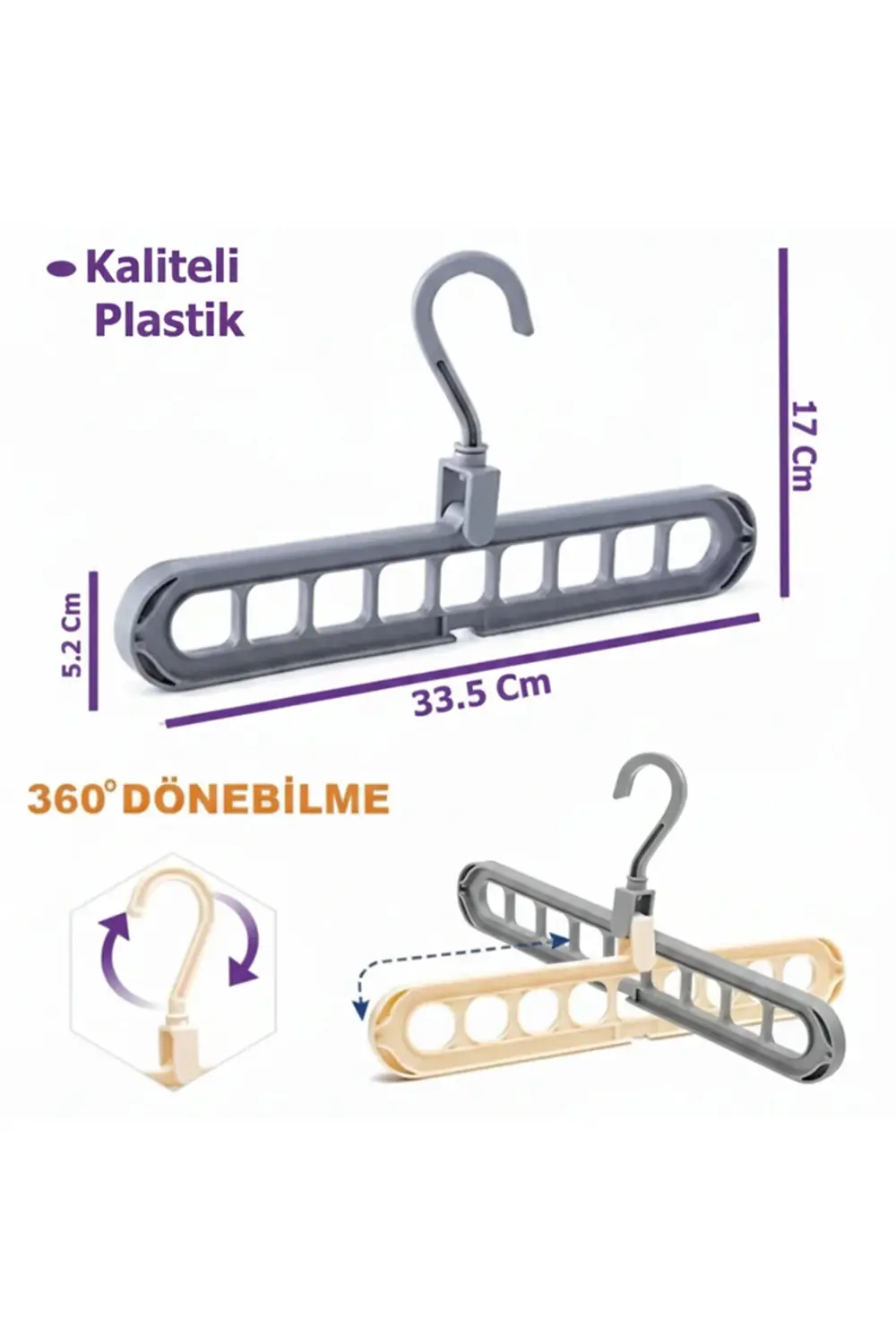 Askı Çoğaltıcı 9 Gözlü Katlanabilir Elbise Askısı Düzenleyici Yat