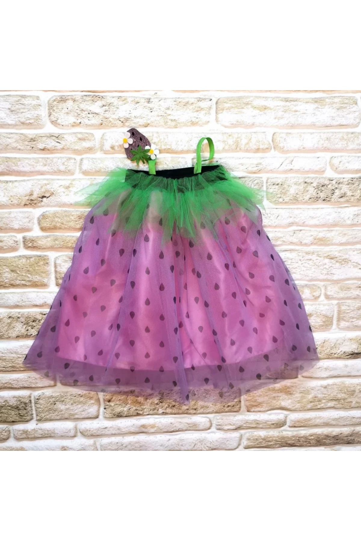 Ruby Boutique Askili Çilek Kostüm Kiz Çocuk Elbise Mor