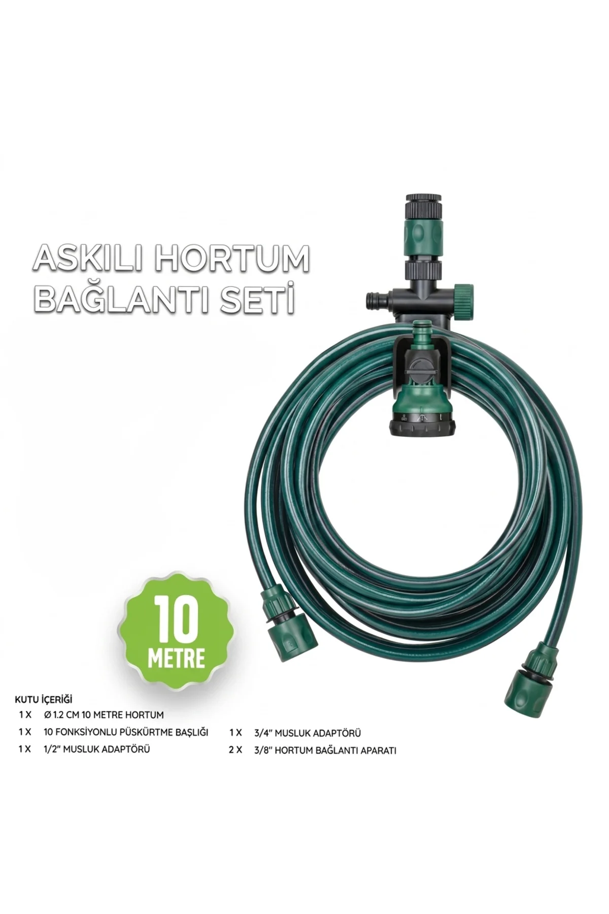 Askılı Hortum Bağlantı Seti | 10 Fonksiyonlu Püskürtme Başlıklı v Askılı Hortum Bağlantı Seti | 10 Fonksiyonlu Püskürtme Başlıklı v