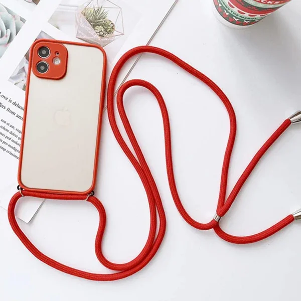 Askılı iPhone 12 6.1 Silikon Kılıf - Şıklık ve Koruma Bir Arada