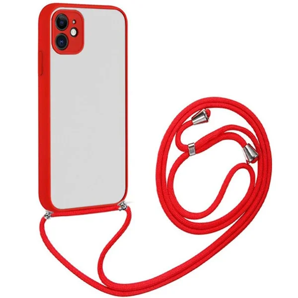 Askılı iPhone 12 6.1 Silikon Kılıf - Şıklık ve Koruma Bir Arada