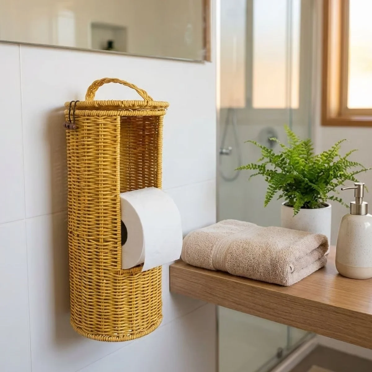Askılı Plastik Rattan Tuvalet Kâğıdı Standı – Hasır Görünümlü, Kapaklı, Yedekli Wc Kâğıtlık, Banyo Ve Tuvalet İçin Dekoratif Organizer Bx40 Fiyatı, Yorumları ve Özellikleri