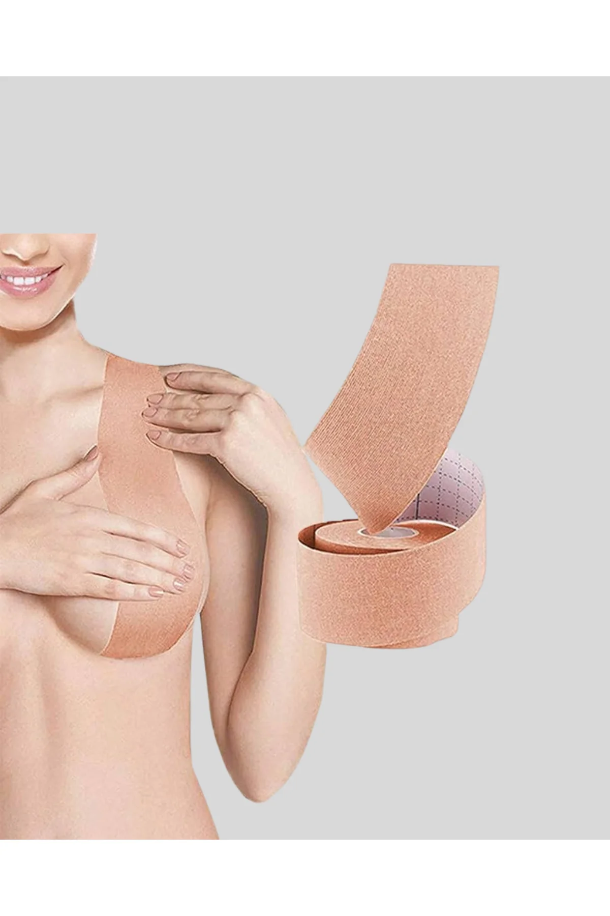 Askısız Görünmez Göğüs Bandı – Dekolteli Kıyafetler İçin Destekle