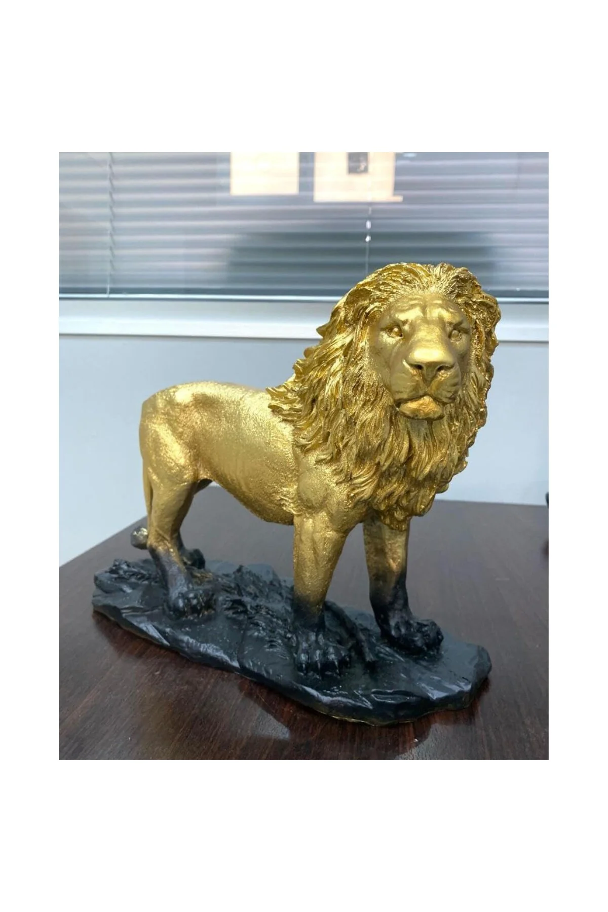 Aslan Biblo Heykel Siyah-Gold SİYAH (Gold Detaylı)