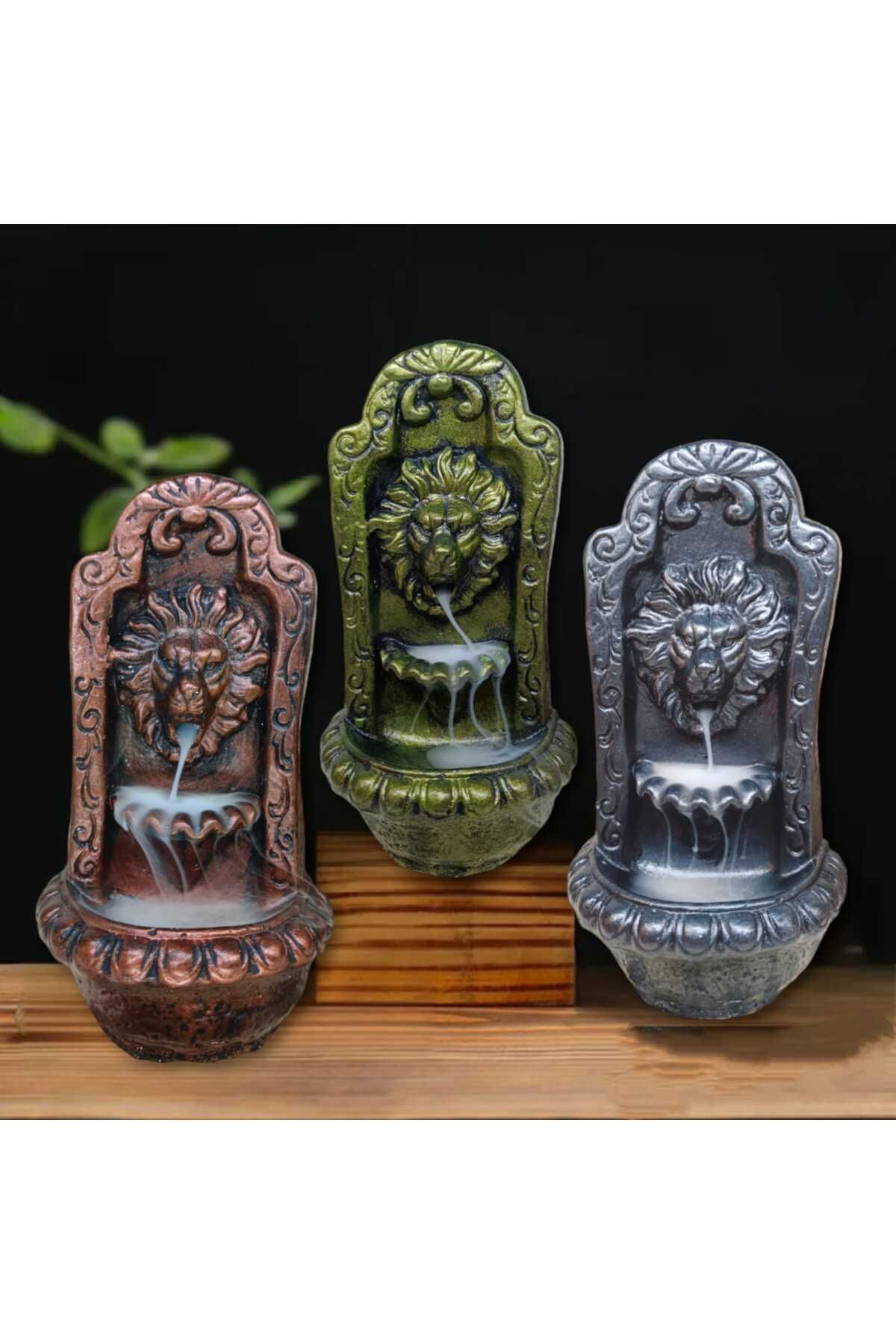 Dodemert Home Aslan Kafa Geri Akışlı Beton Tütsülük 3Lü