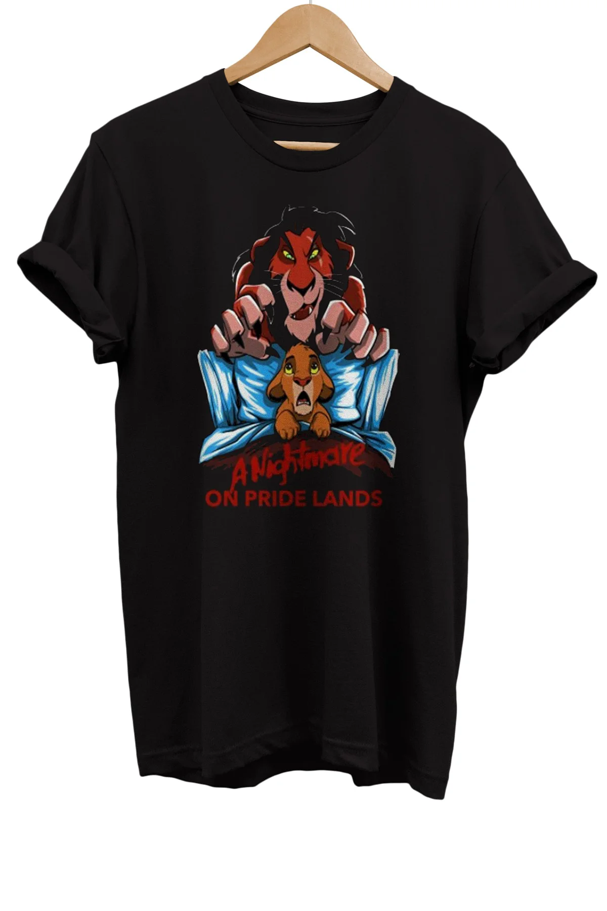 Aslan Kral Baskılı %100 Pamuk Basic T-shirt Normal Beden Tişört