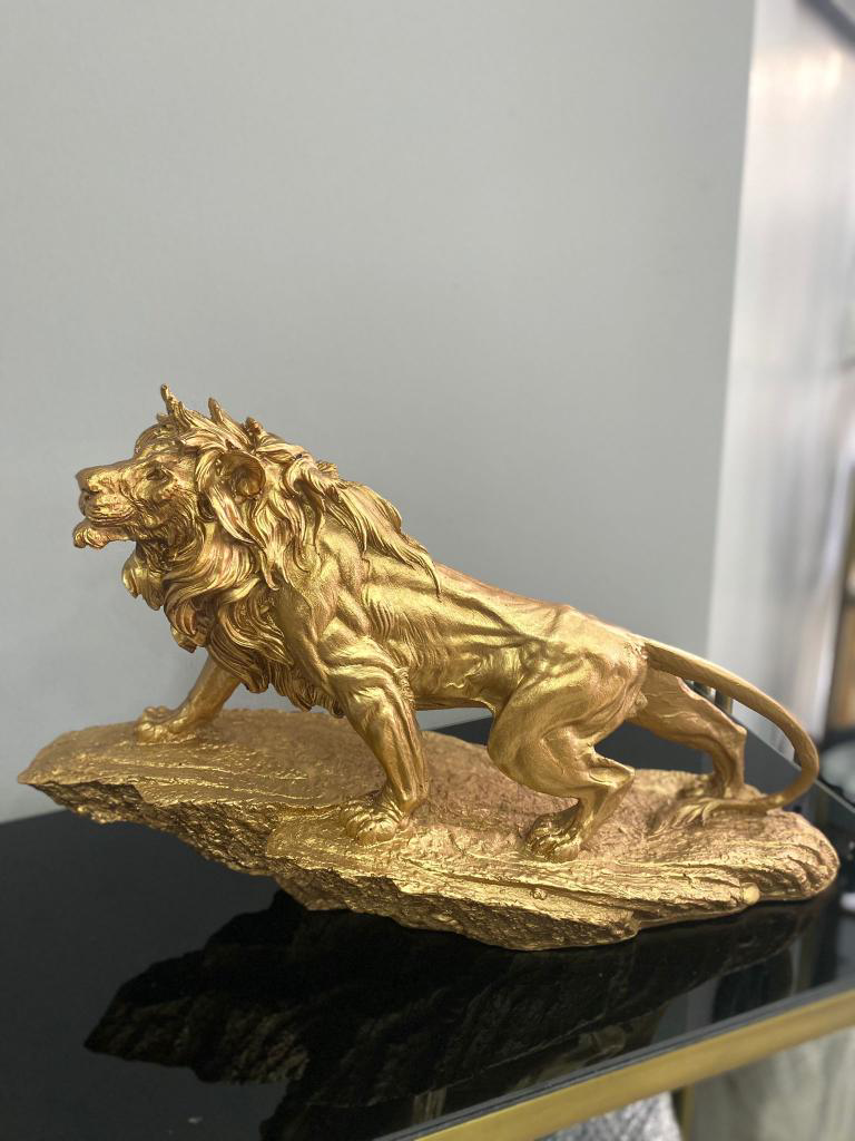 ASLAN KRAL BİBLO FİGÜRÜ TAŞ ÜSTÜNDE ASLAN BÜYÜK BOY
