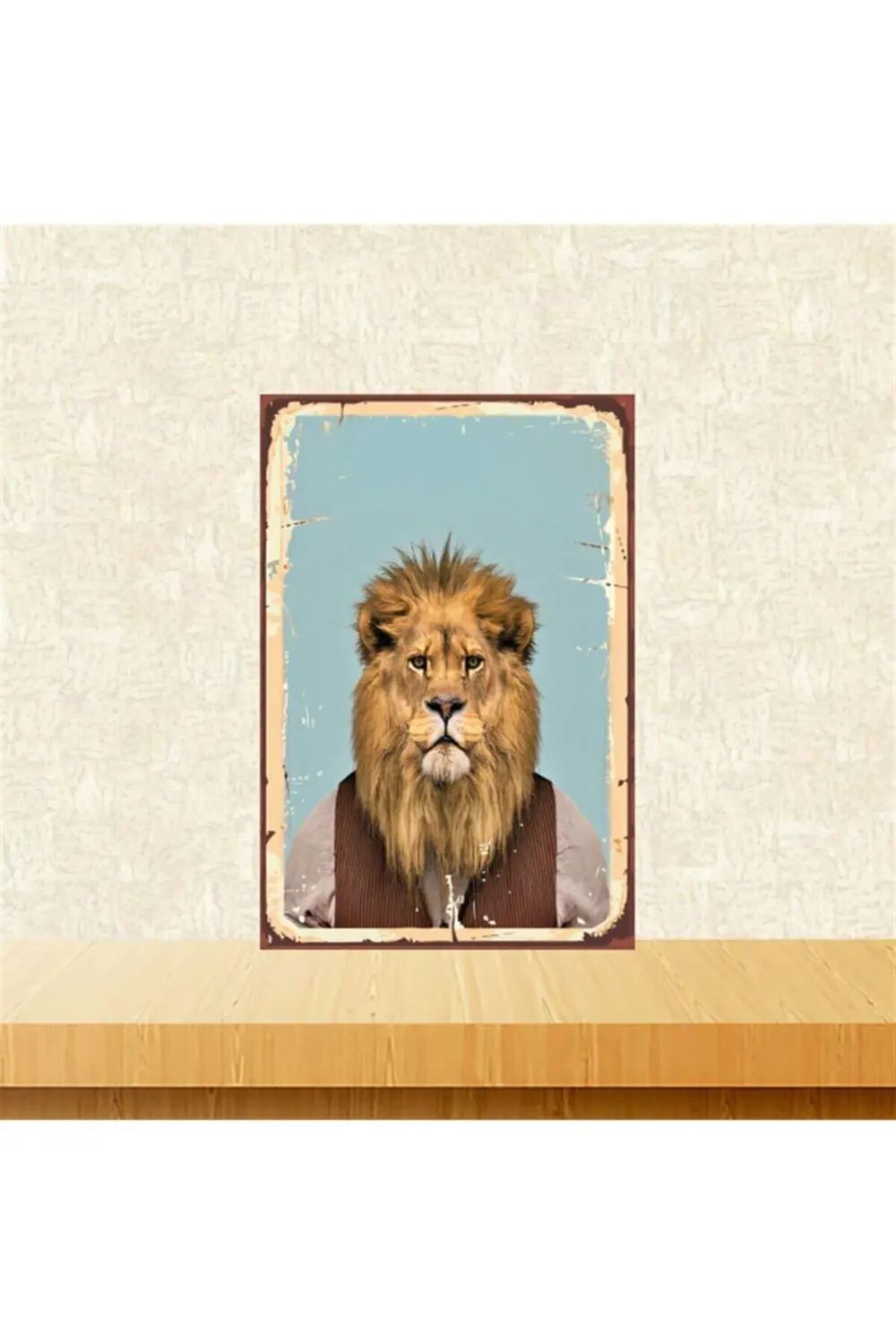 Aslan Tasarımlı 20-30 Cm Retro Ahşap Poster Tkfx4344