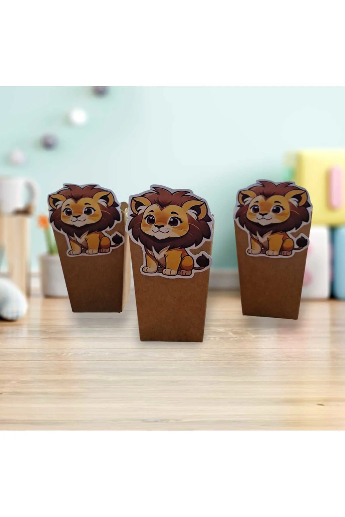 ASLAN TEMALI POPCORN MISIR KUTUSU 8 Lİ