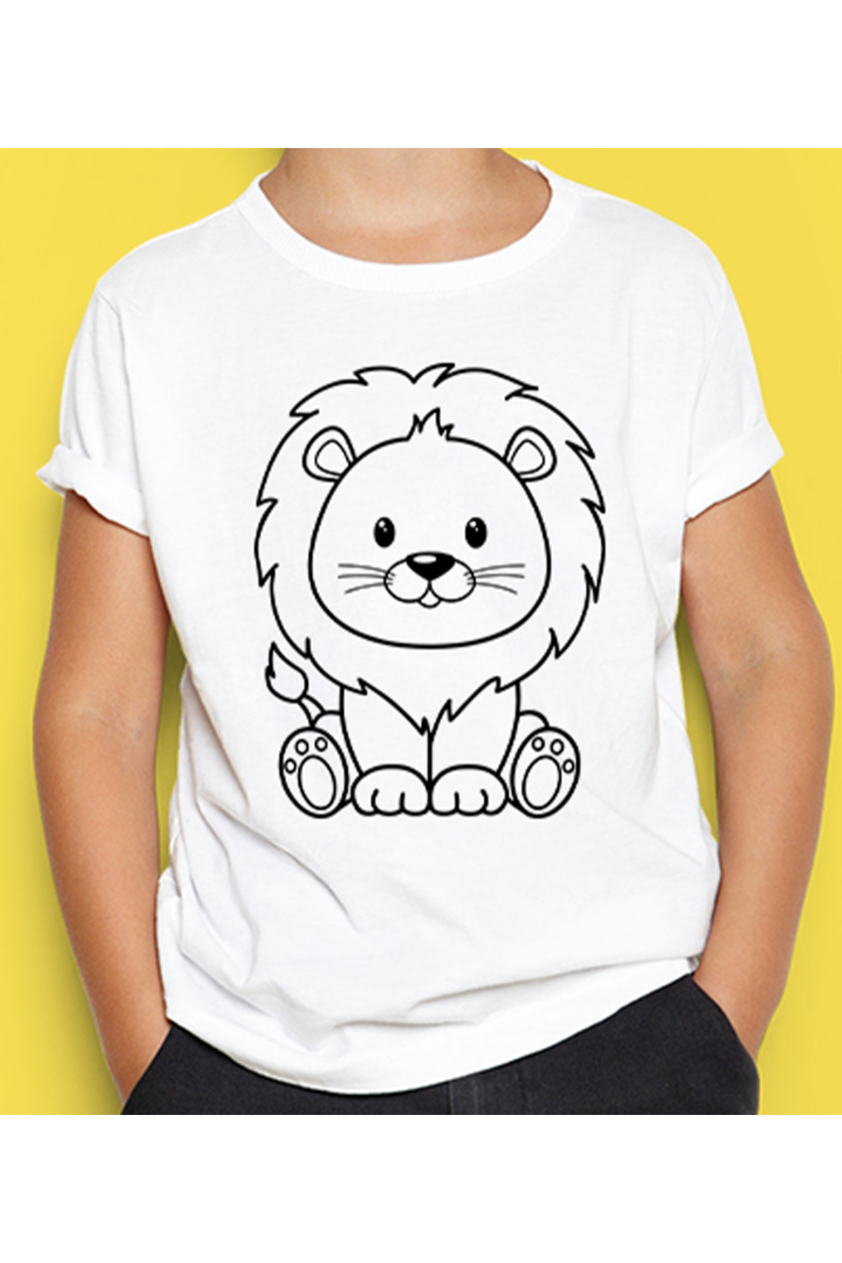 Aslan Tişört Boyama Seti – Çocuk Full Set Fırçalı, Kreatif Elbise