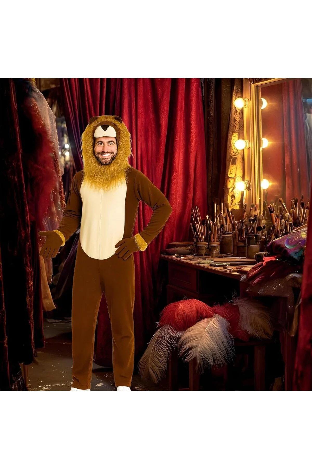 Aslan Yelesi Kostüm | Aslan Rol Oynama Kostümü, Sahne Performansı Okul Oyunu Cosplay Etkinliği