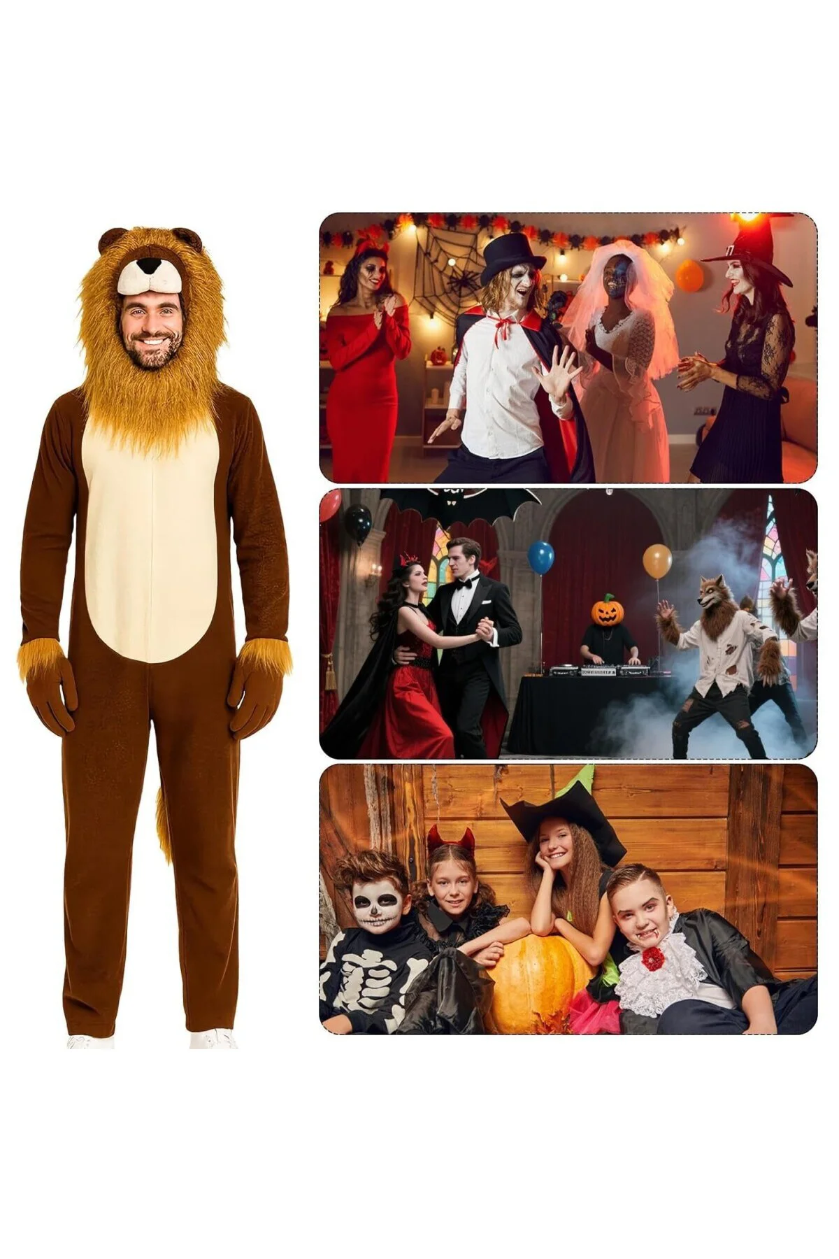 Aslan Yelesi Kostüm | Aslan Rol Oynama Kostümü, Sahne Performansı Okul Oyunu Cosplay Etkinliği