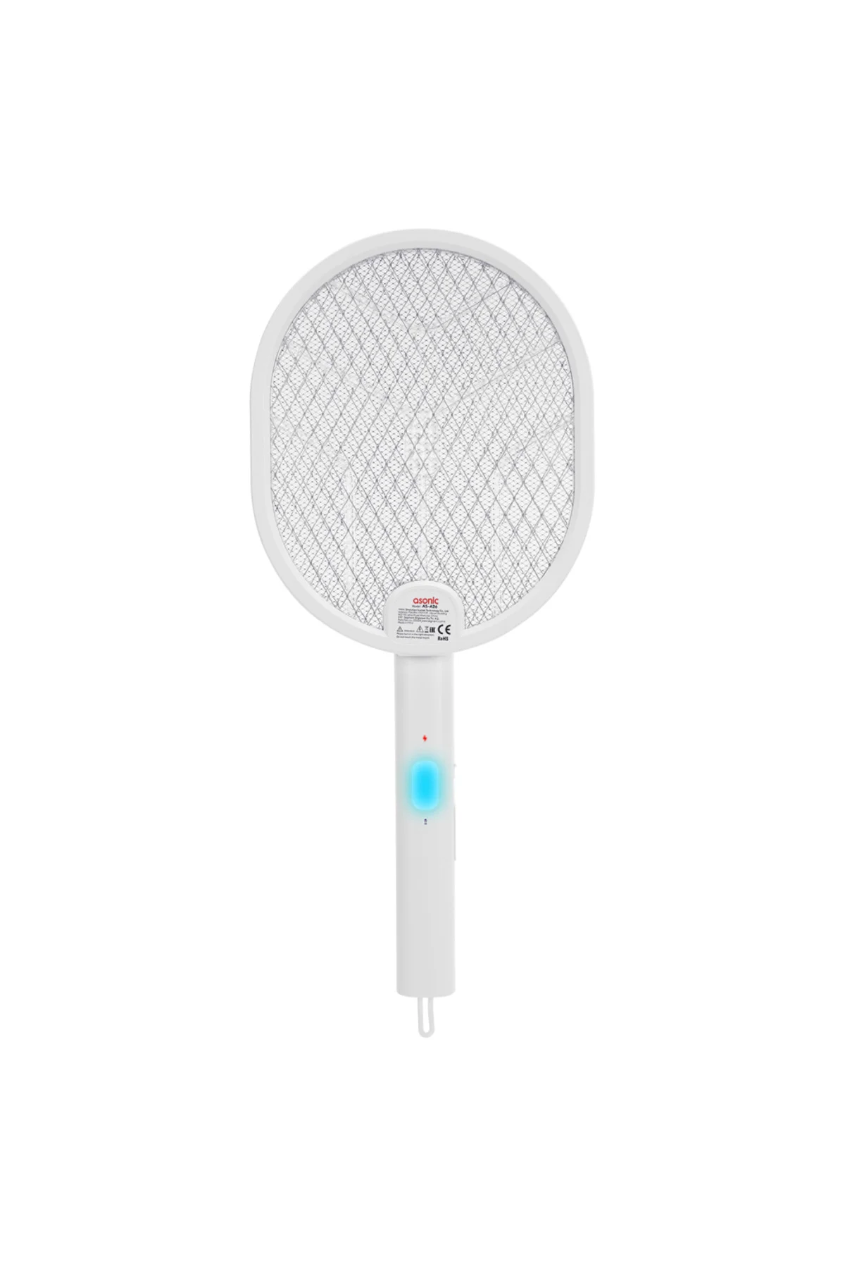 ASONIC AS-A26, Beyaz, 3000V, Raket Tipi, UV Mor Işıklı, 1200mAh, 