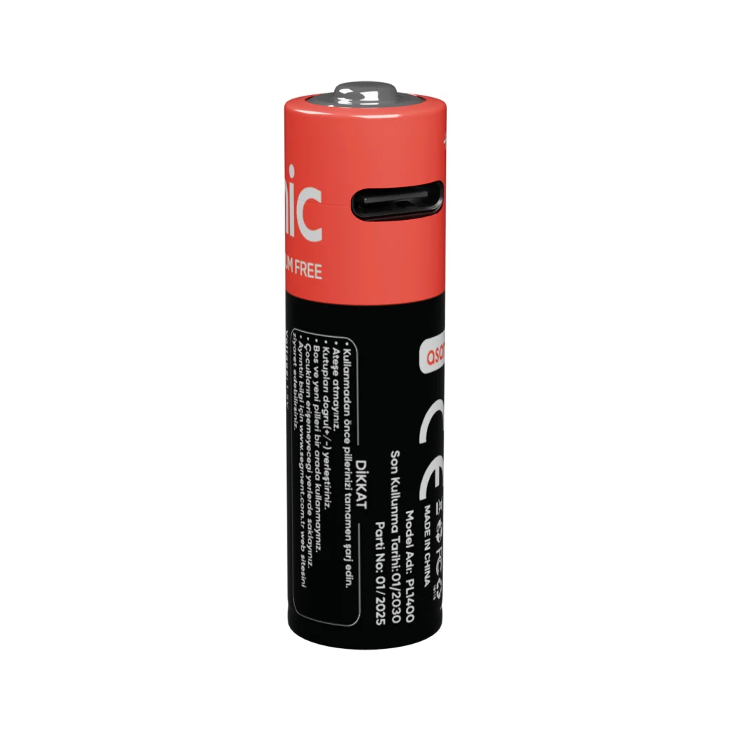 ASONIC PL1400 AA Şarjlı Pil 1400mAh 2600mwh Type-C - Hediye Kablo ile 2 Li Paket