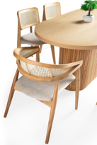 Sivas Gözde Mobilya Asos Zion Gazel  Ağaç Oval Yemek Masa 6 Sandalye Takımı