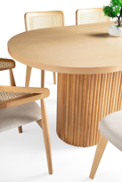 Sivas Gözde Mobilya Asos Zion Gazel  Ağaç Oval Yemek Masa 6 Sandalye Takımı