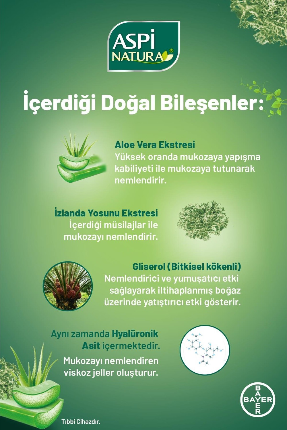 Bayer Aspi Natura Kids Kayısı-Limon Aromalı Boğaz Spreyi 20 Ml