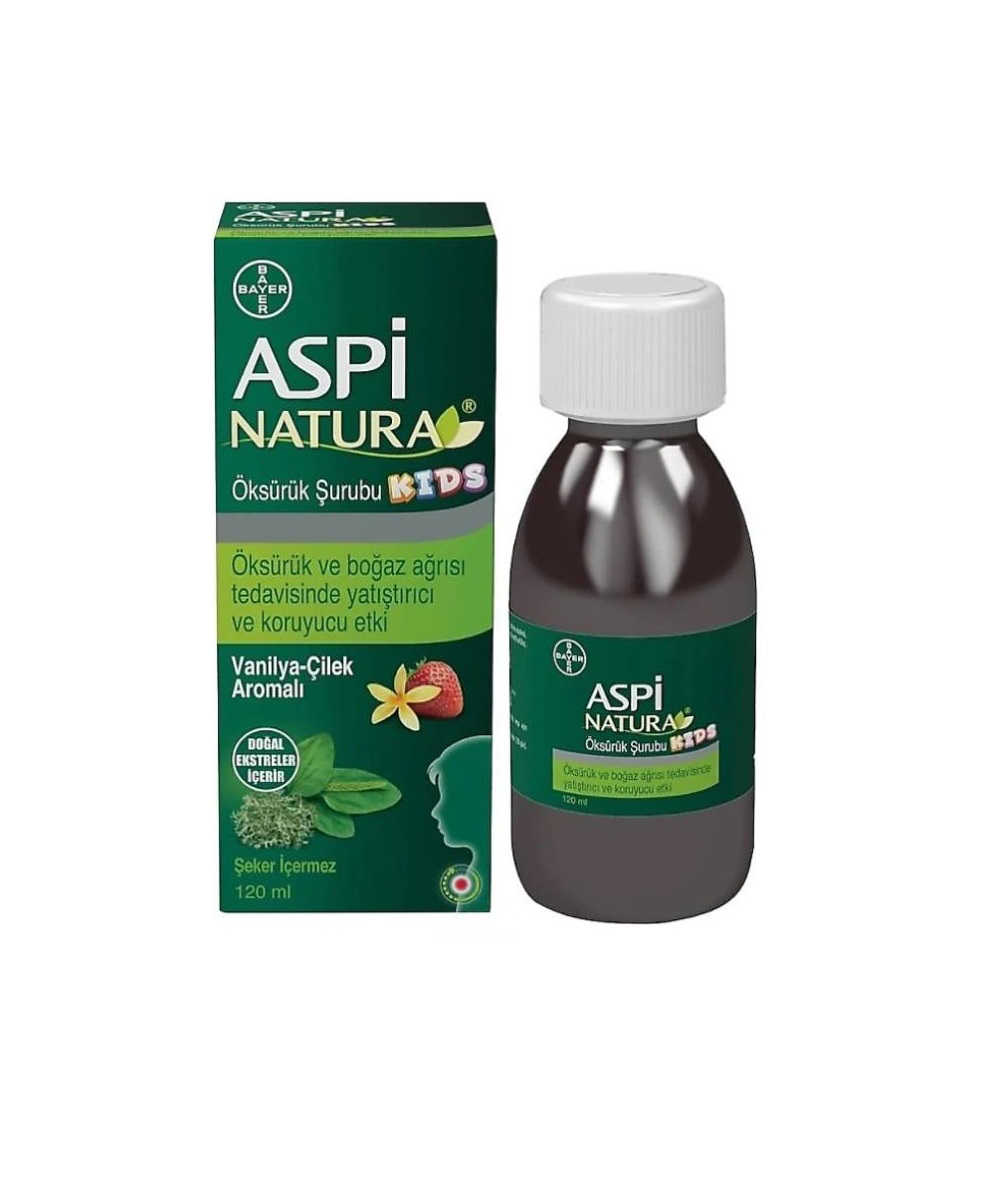 Aspi Natura Kids Vanilya-Çilek Aromalı Şurup 120 ml Aspi Natura Kids Vanilya-Çilek Aromalı Şurup 120 ml