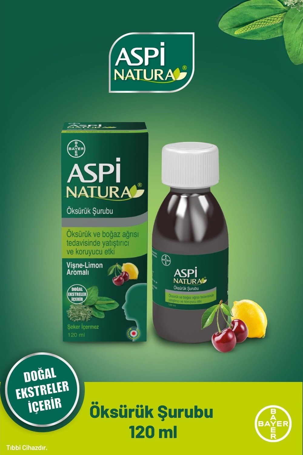 Aspi Natura Vişne-Limon Aromalı Şurup 120 ml Aspi Natura Vişne-Limon Aromalı Şurup 120 ml