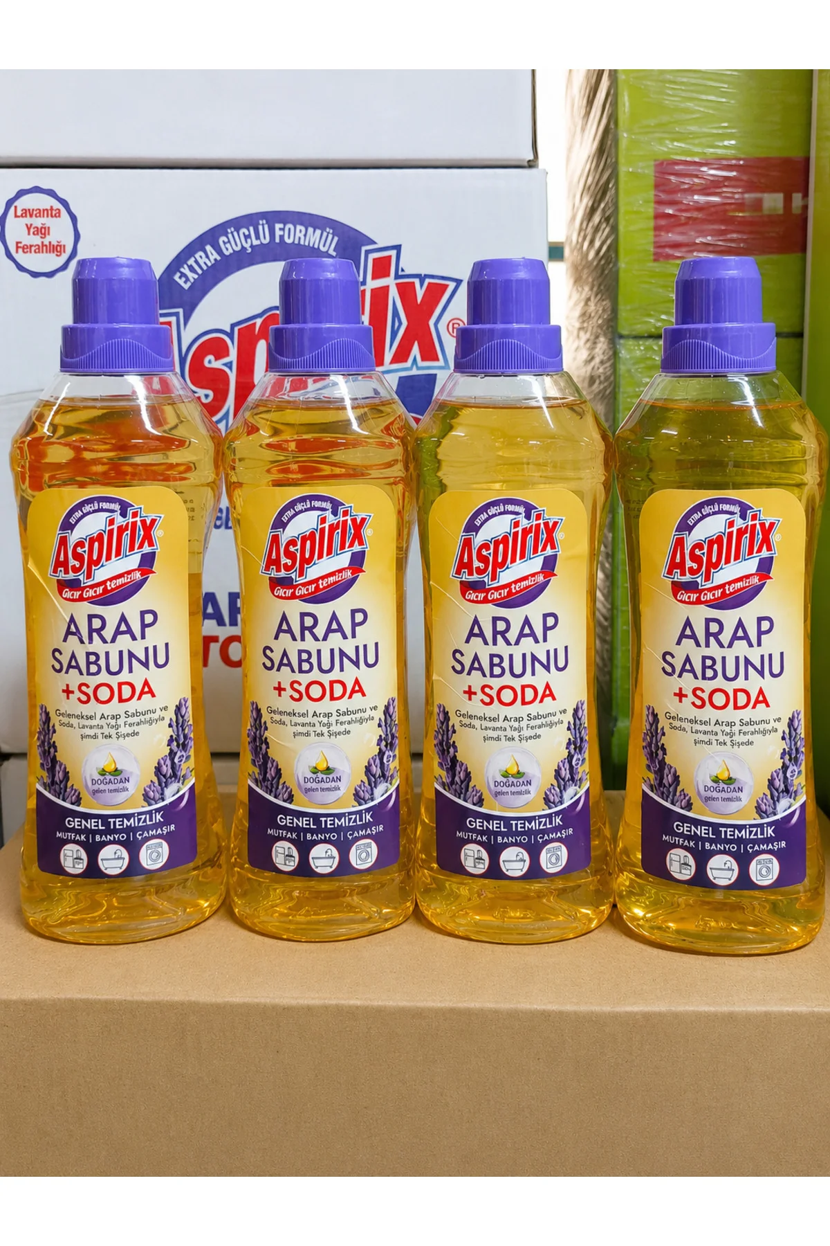 ASPİRİX ARAP SABUNU + SODA +LAVANTA YAĞ 1000 ML X 4 Fiyatı, Yorumları ve Özellikleri