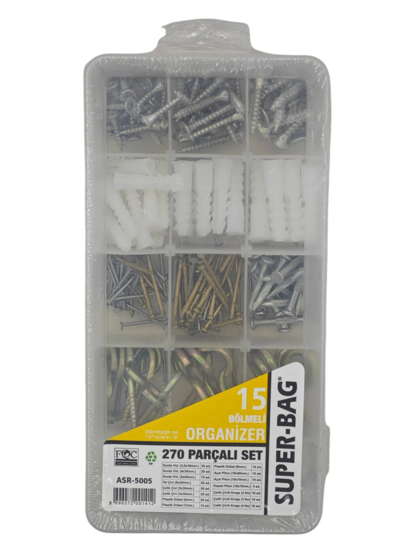 ASR-5005   Super-Bag 270 Parçali Organizer Set Fiyatı, Yorumları ve Özellikleri