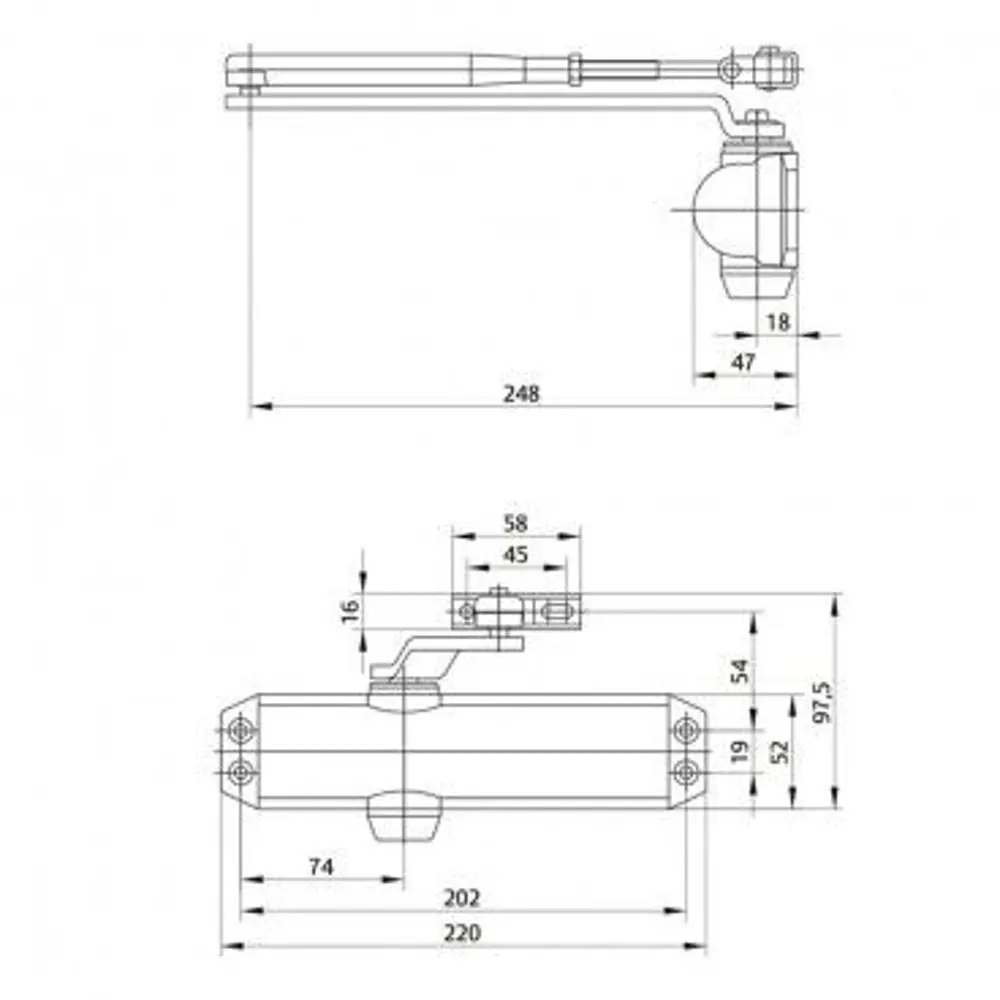 Assaabloy DC 120 Dirsek Kollu Hidrolik Assaabloy DC 120 Dirsek Kollu Hidrolik