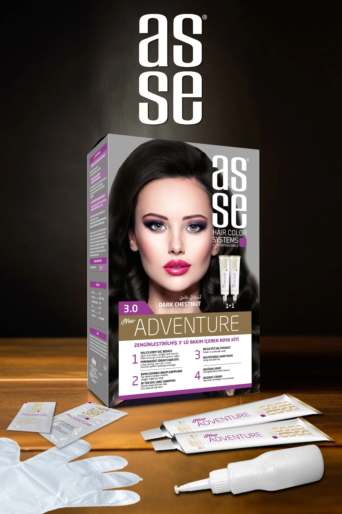ASSE3.0 Koyu Kestane Set Saç Boyası