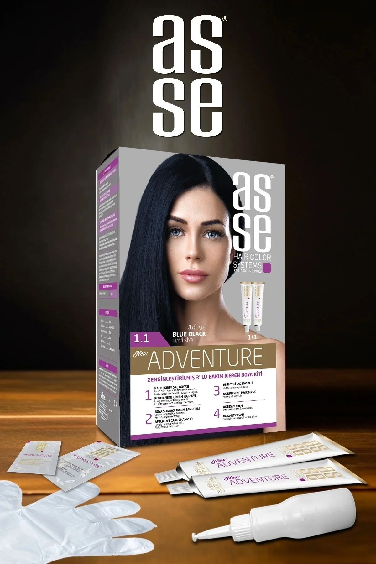 ASSEAdventure Set Saç Boyası No:1.1 Mavi Siyah