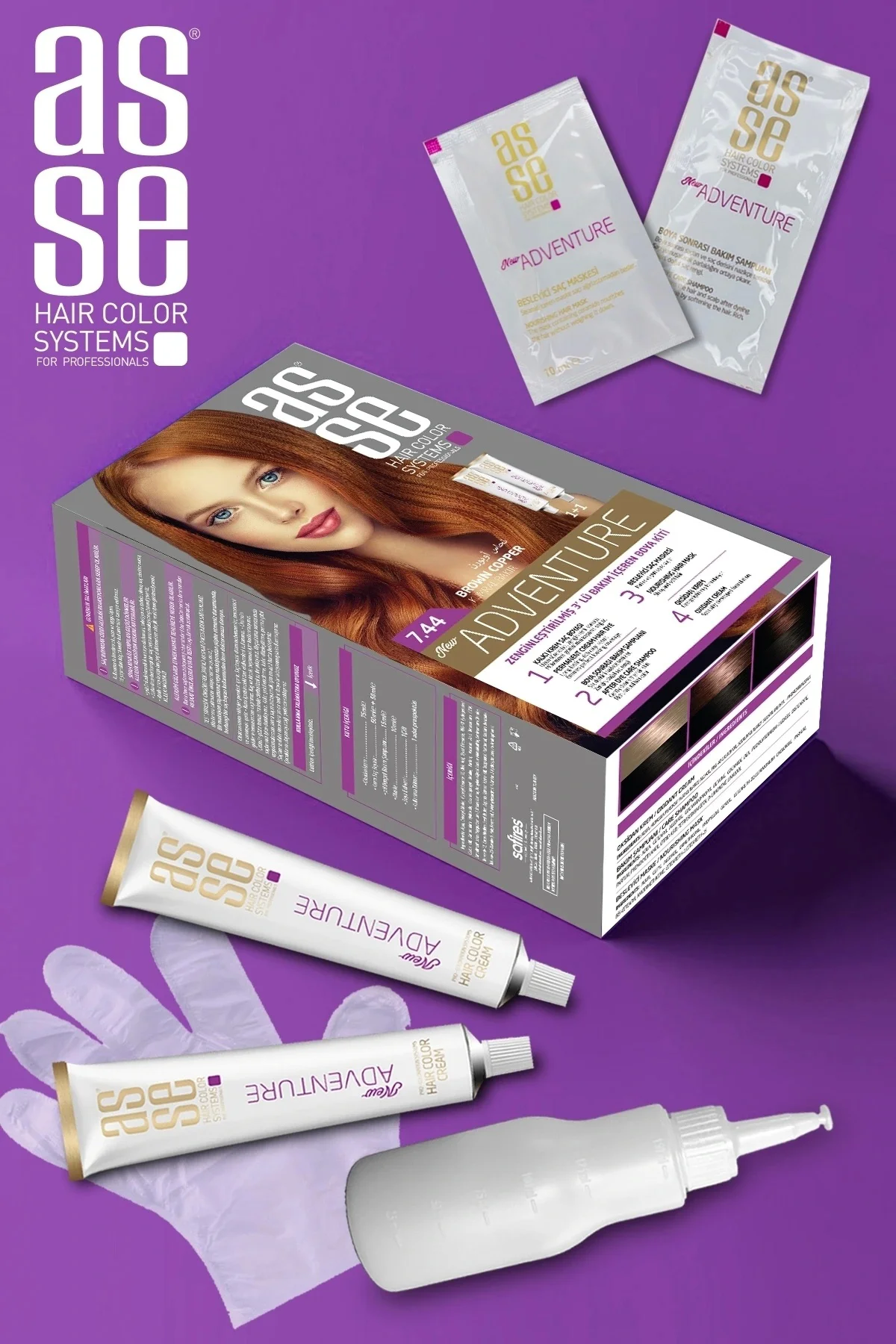 ASSEAdventure Set Saç Boyası No:7.44 Kumral Bakır