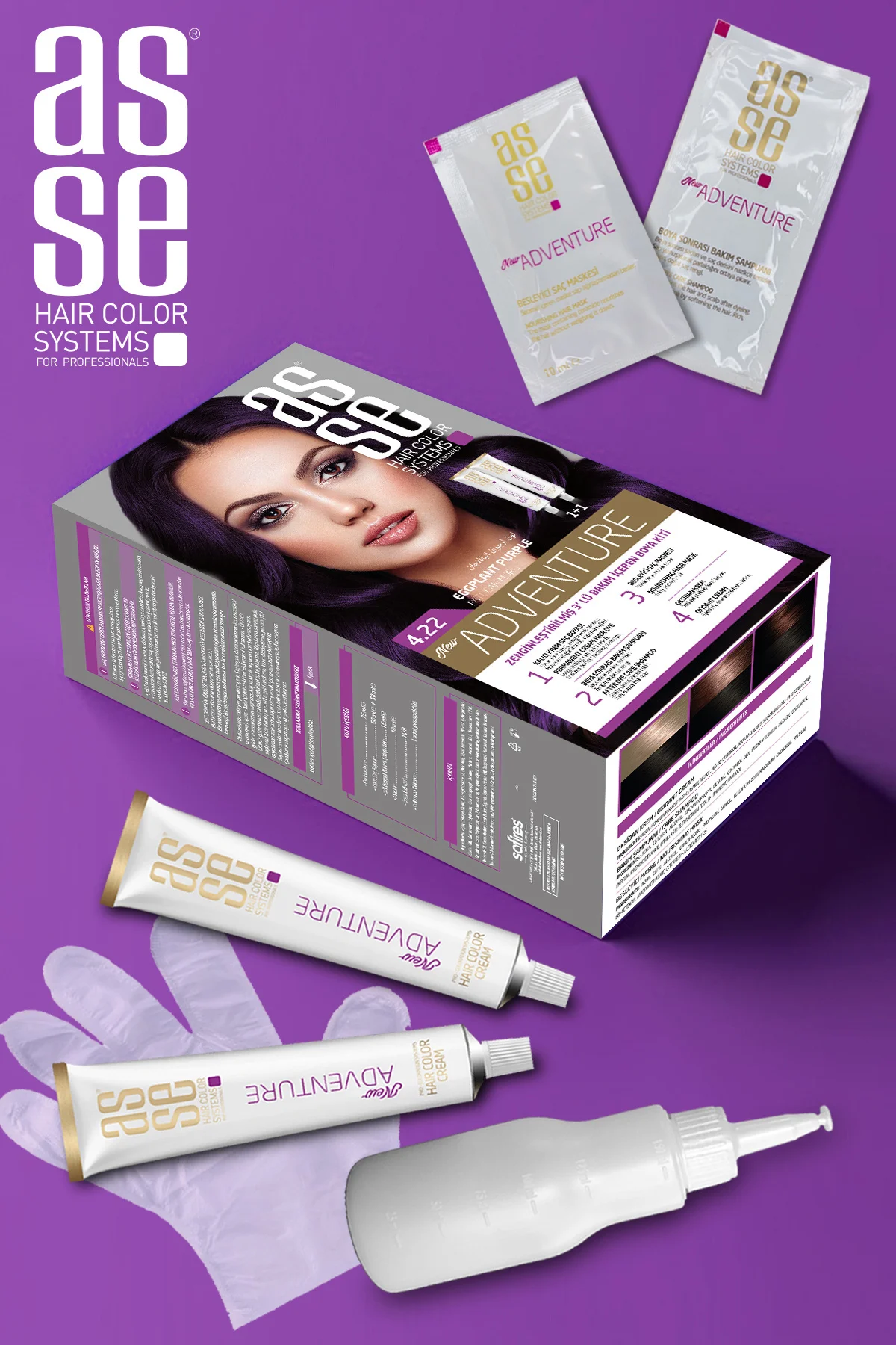 ASSEAdventure Set Saç Boyası No:4.22 Patlıcan Moru