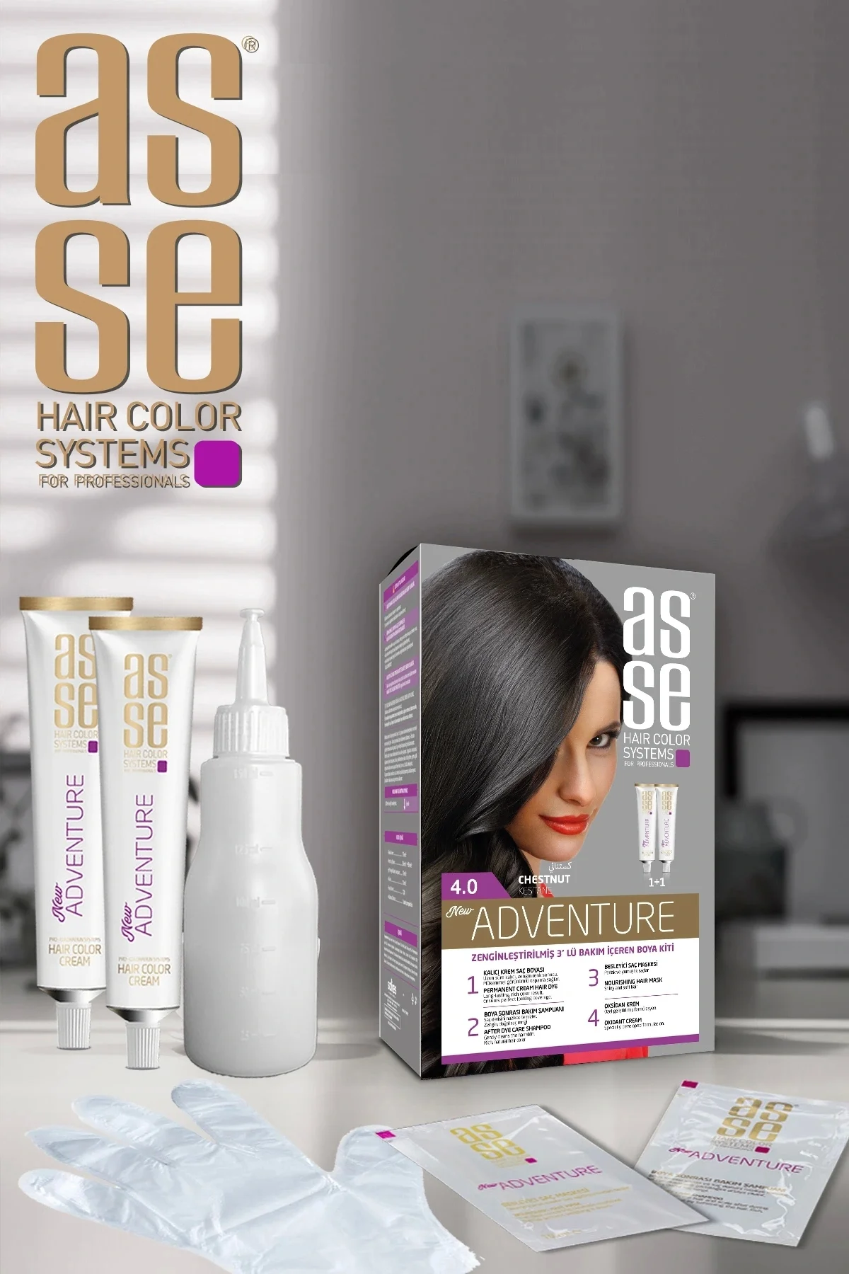 ASSEAdventure Set Saç Boyası No:4.0 Kestane