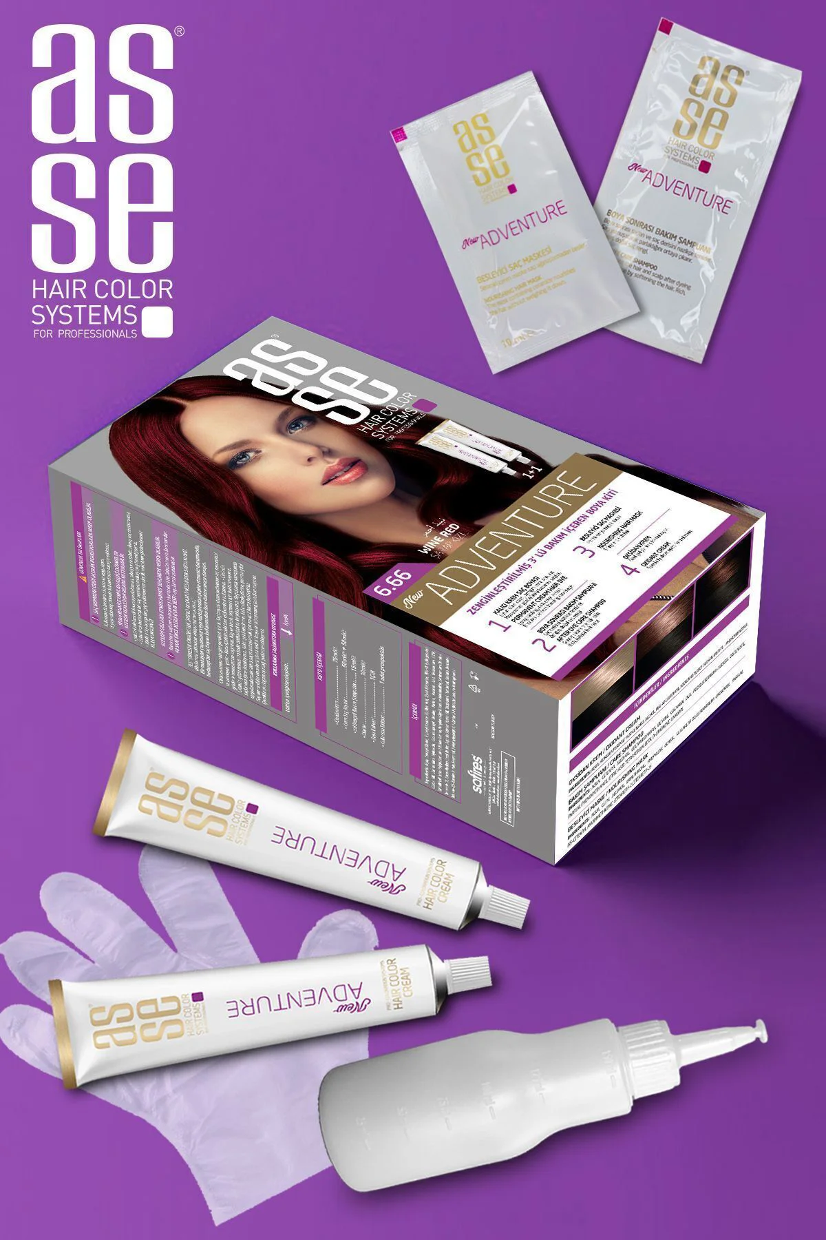ASSEAdventure Set Saç Boyası No:6.66 Şarap Kızılı