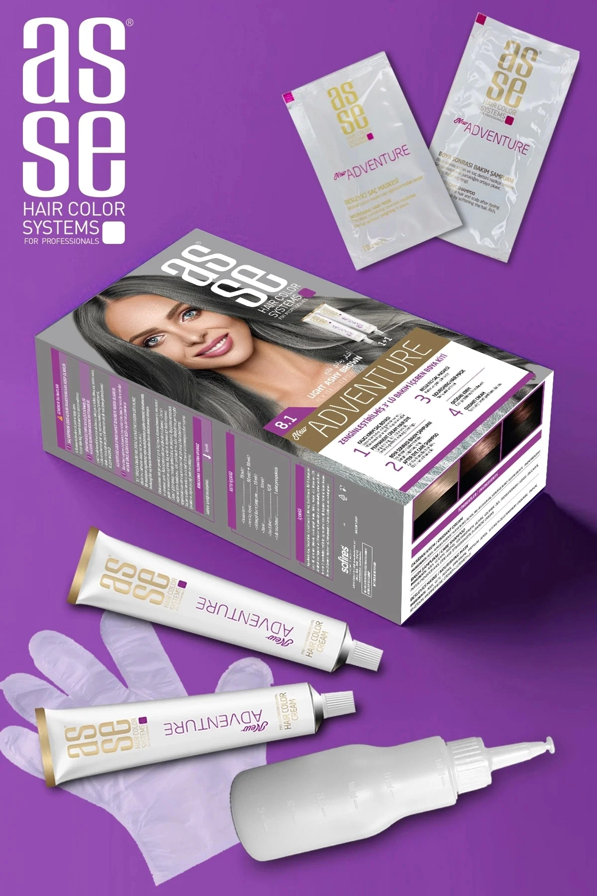 ASSEAdventure Set Saç Boyası No:8.1 Açık Küllü Kumral