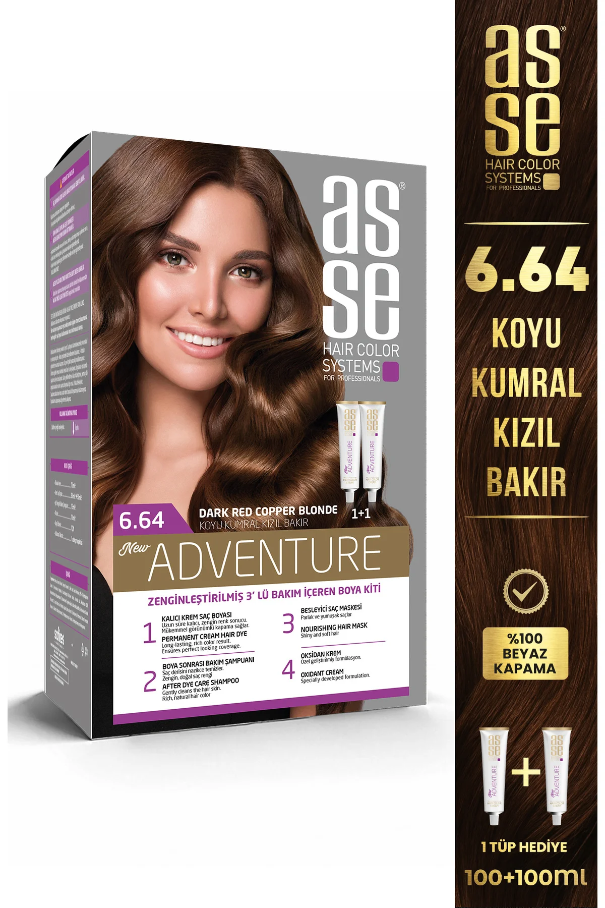 ASSEAdventure Set Saç Boyası No:6.64 Koyu Kumral Kızıl Bakır