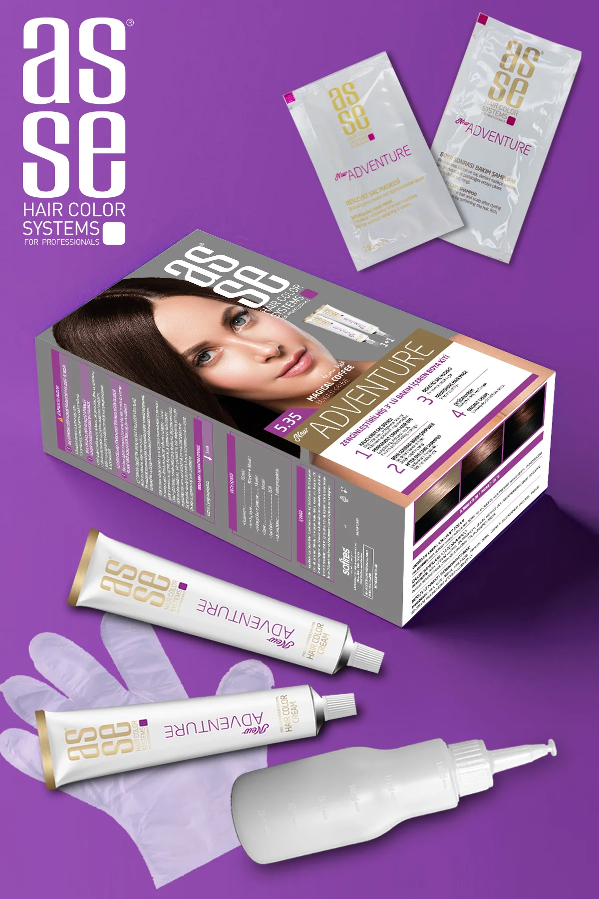 ASSEAdventure Set Saç Boyası No:5.35 Büyülü Kahve