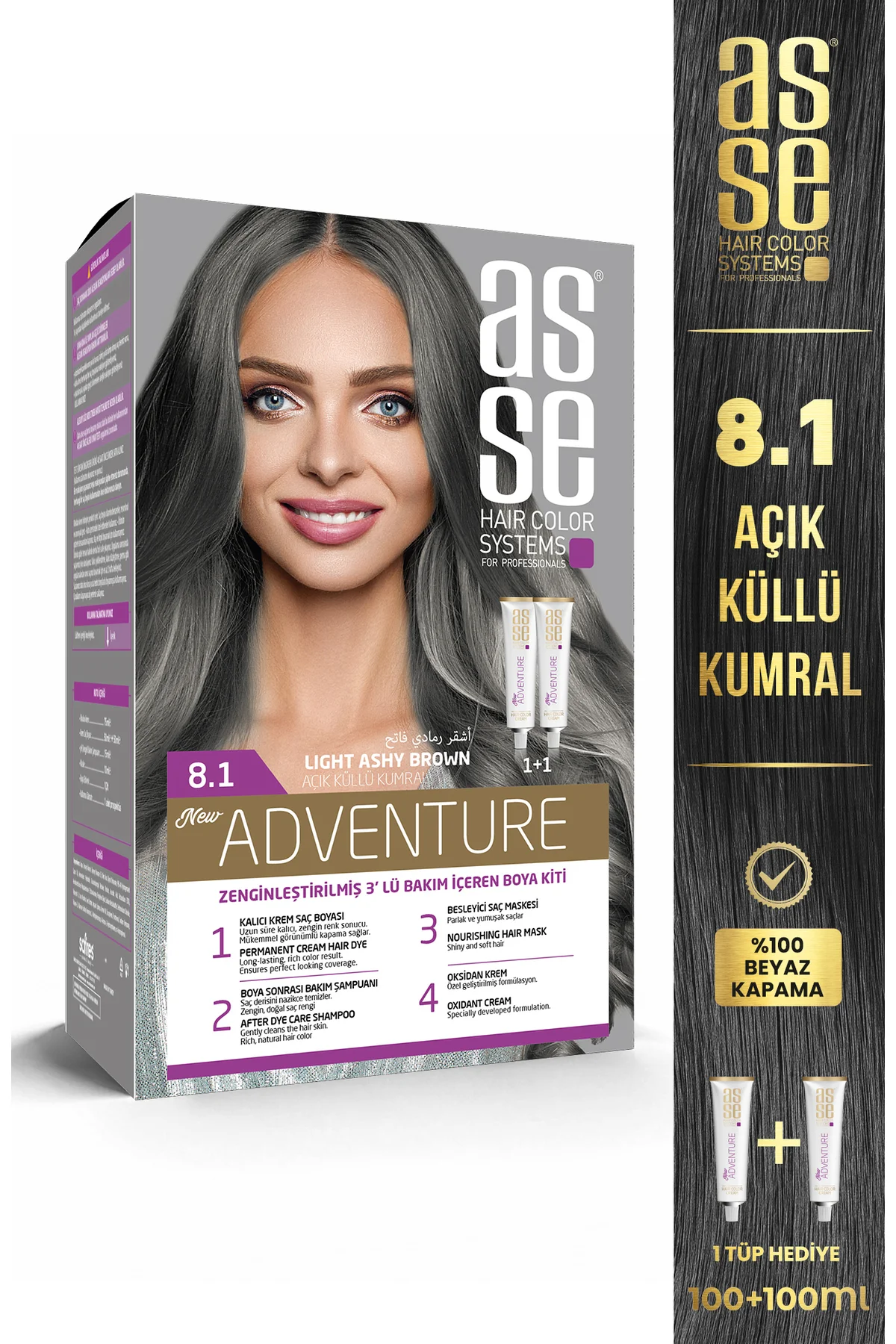 ASSEAdventure Set Saç Boyası No:8.1 Açık Küllü Kumral