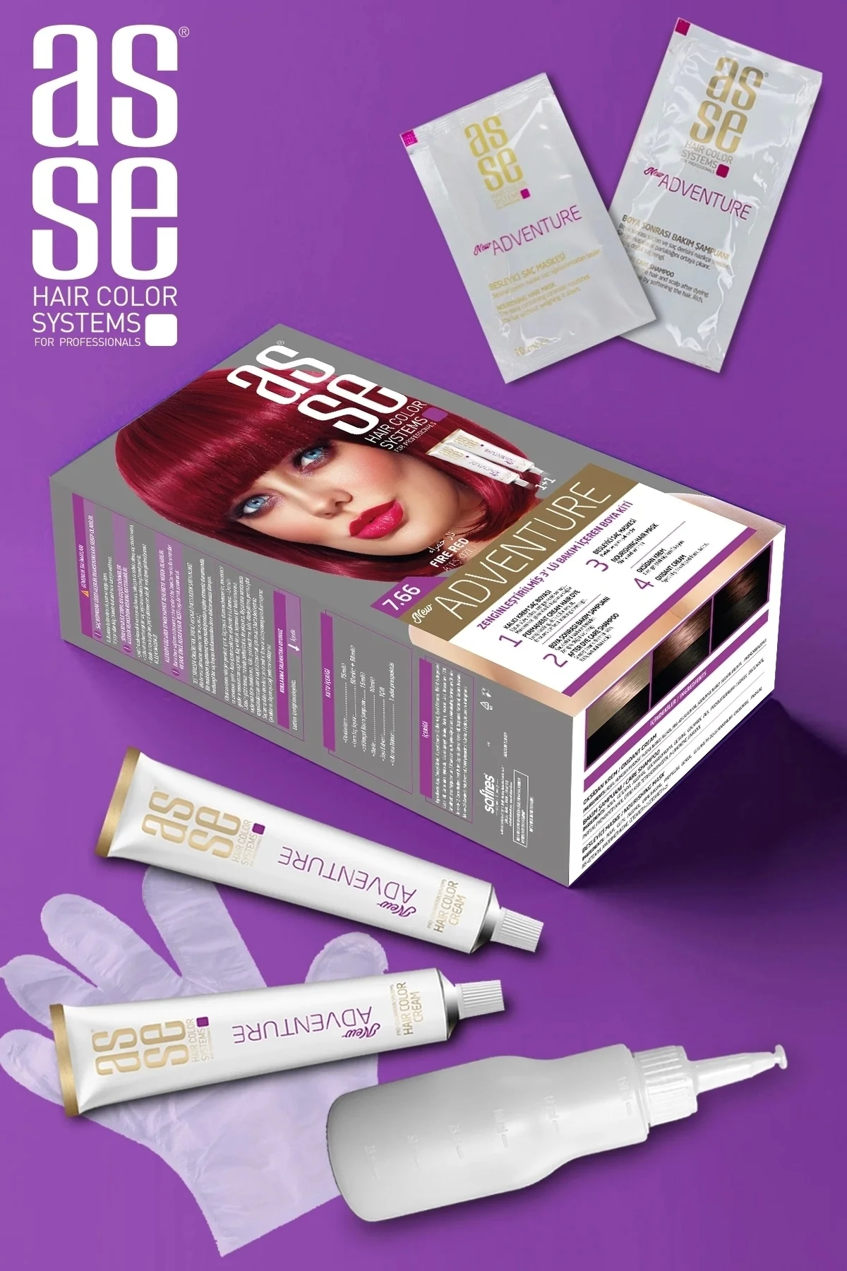 ASSEAdventure Set Saç Boyası No:7.66 Ateş Kızılı