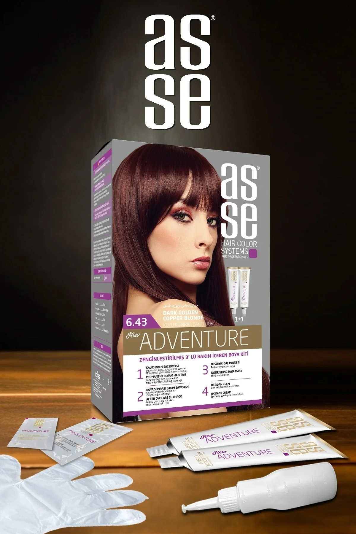 ASSEAdventure Set Saç Boyası No:6.43 Koyu Kumral Bakır Dore