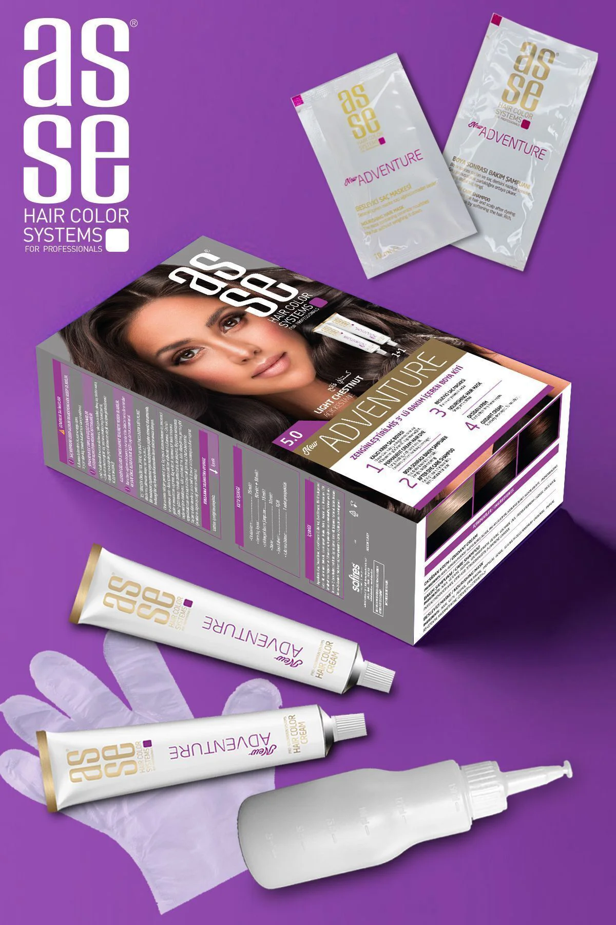 ASSEAdventure Set Saç Boyası No:5.0 Açık Kestane