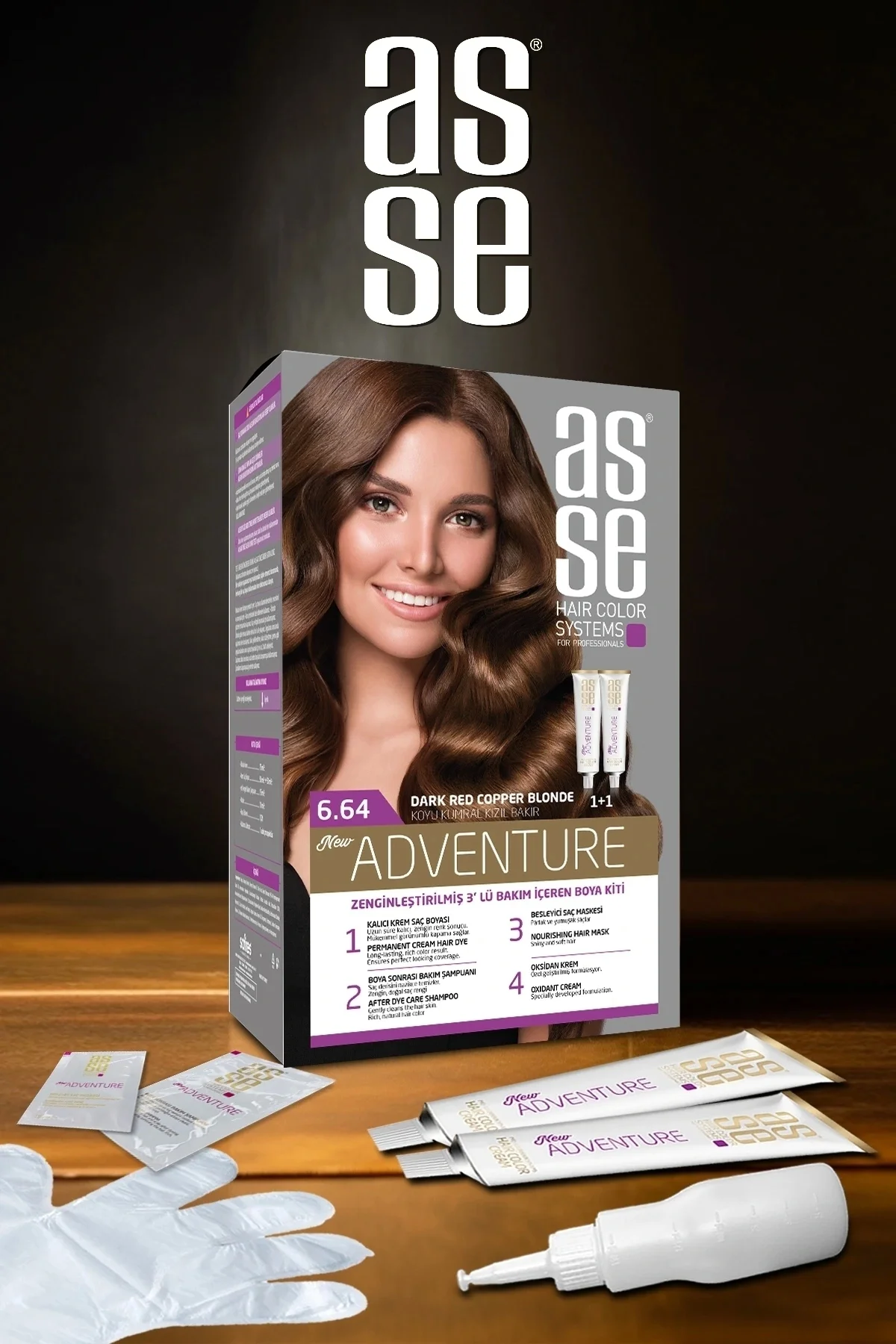 ASSEAdventure Set Saç Boyası No:6.64 Koyu Kumral Kızıl Bakır