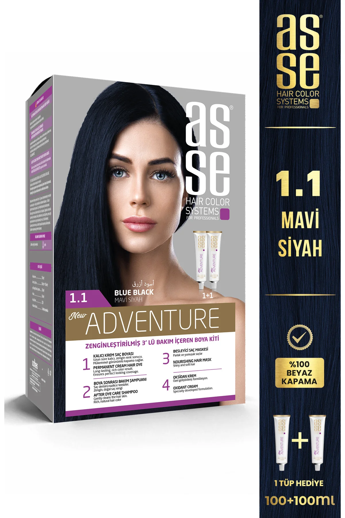 ASSEAdventure Set Saç Boyası No:1.1 Mavi Siyah