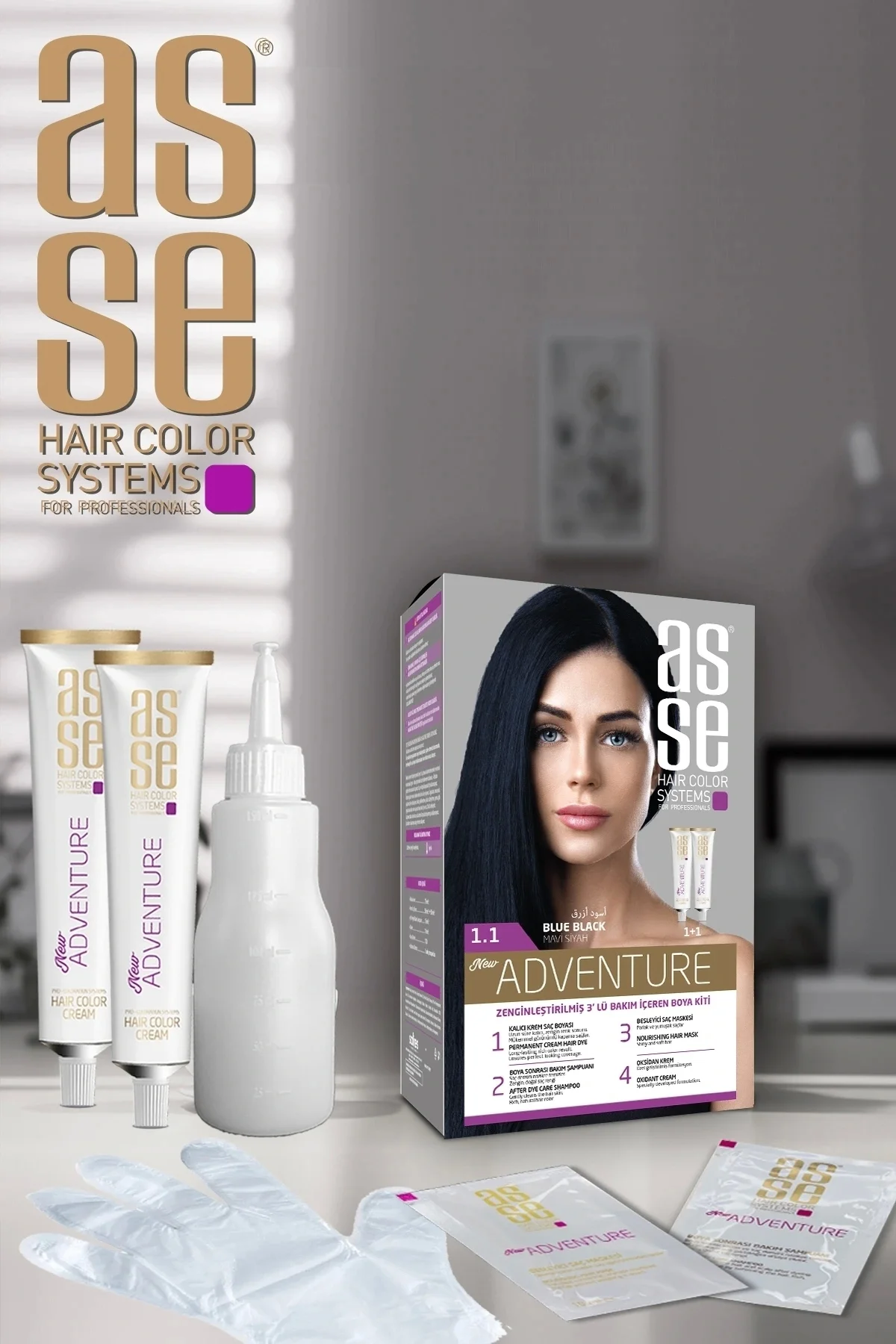 ASSEAdventure Set Saç Boyası No:1.1 Mavi Siyah
