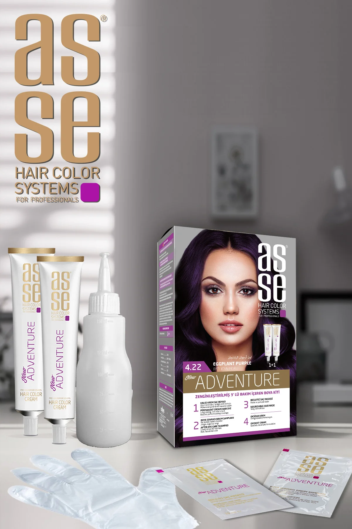 ASSEAdventure Set Saç Boyası No:4.22 Patlıcan Moru