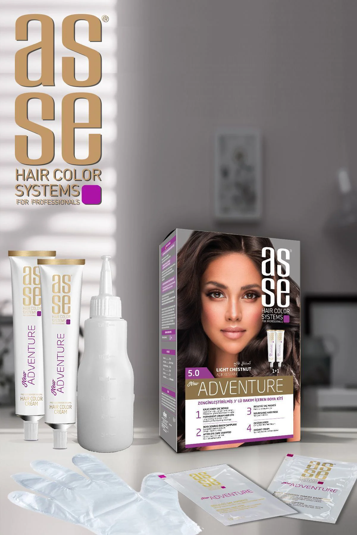 ASSEAdventure Set Saç Boyası No:5.0 Açık Kestane