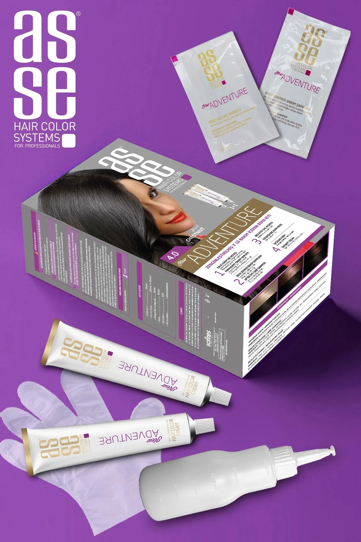 ASSEAdventure Set Saç Boyası No:4.0 Kestane